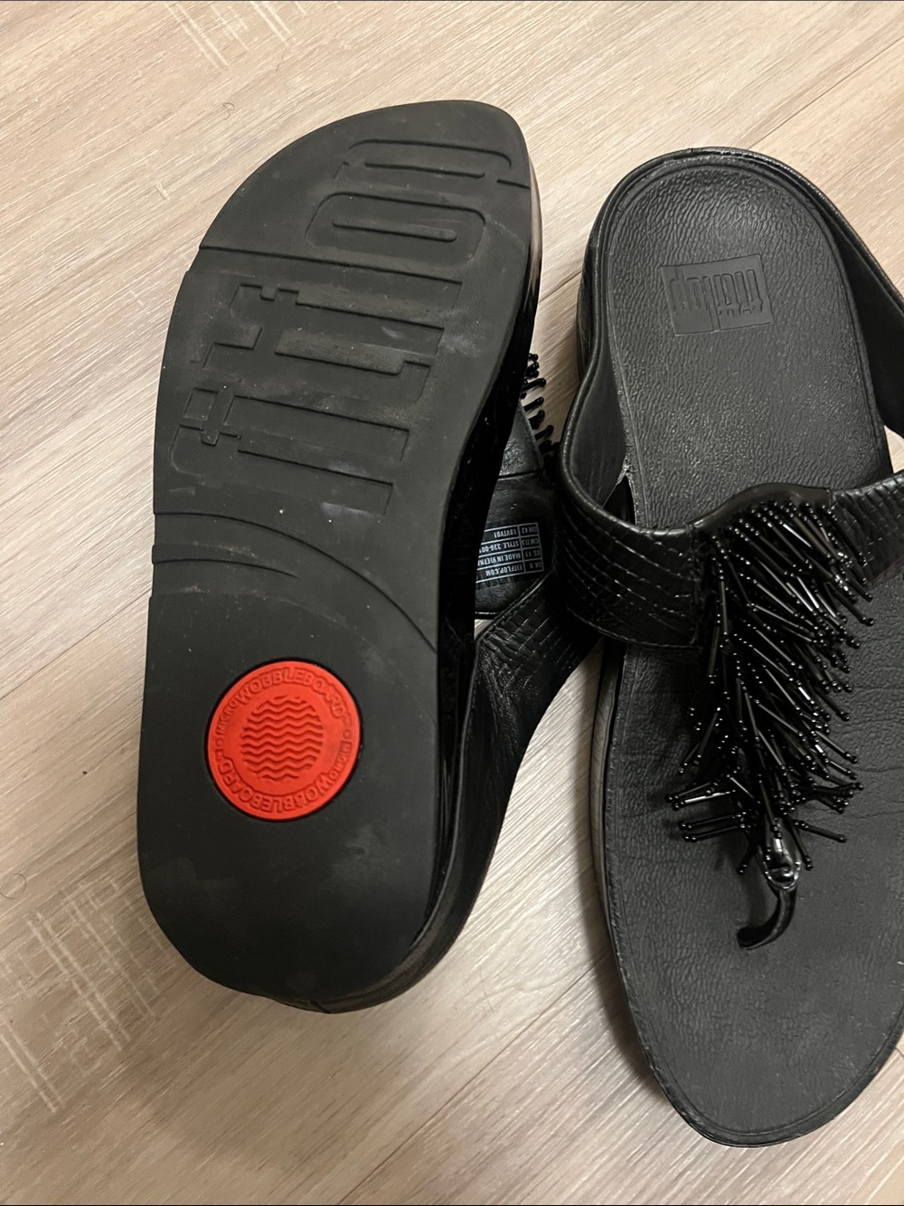 FitFlop Cha Cha Beaded Fringe Thong Sandals 11 summer boho vacay travel walking - Picture 7 of 9